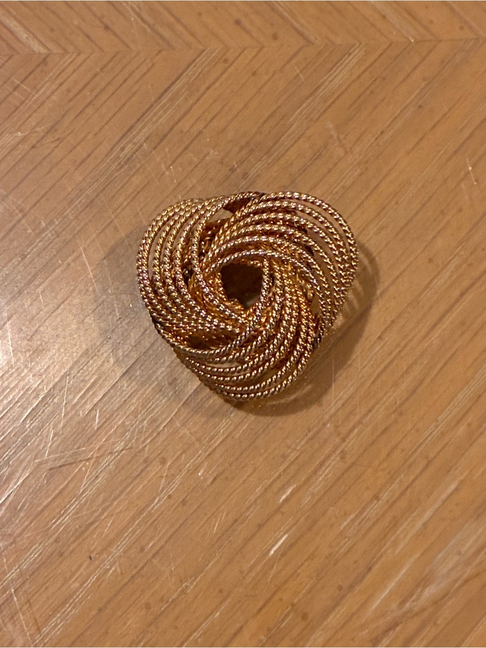 Vintage Winard 12K G.F. Brooch, Mid Century, Twisted Rope Knot Design, Signed